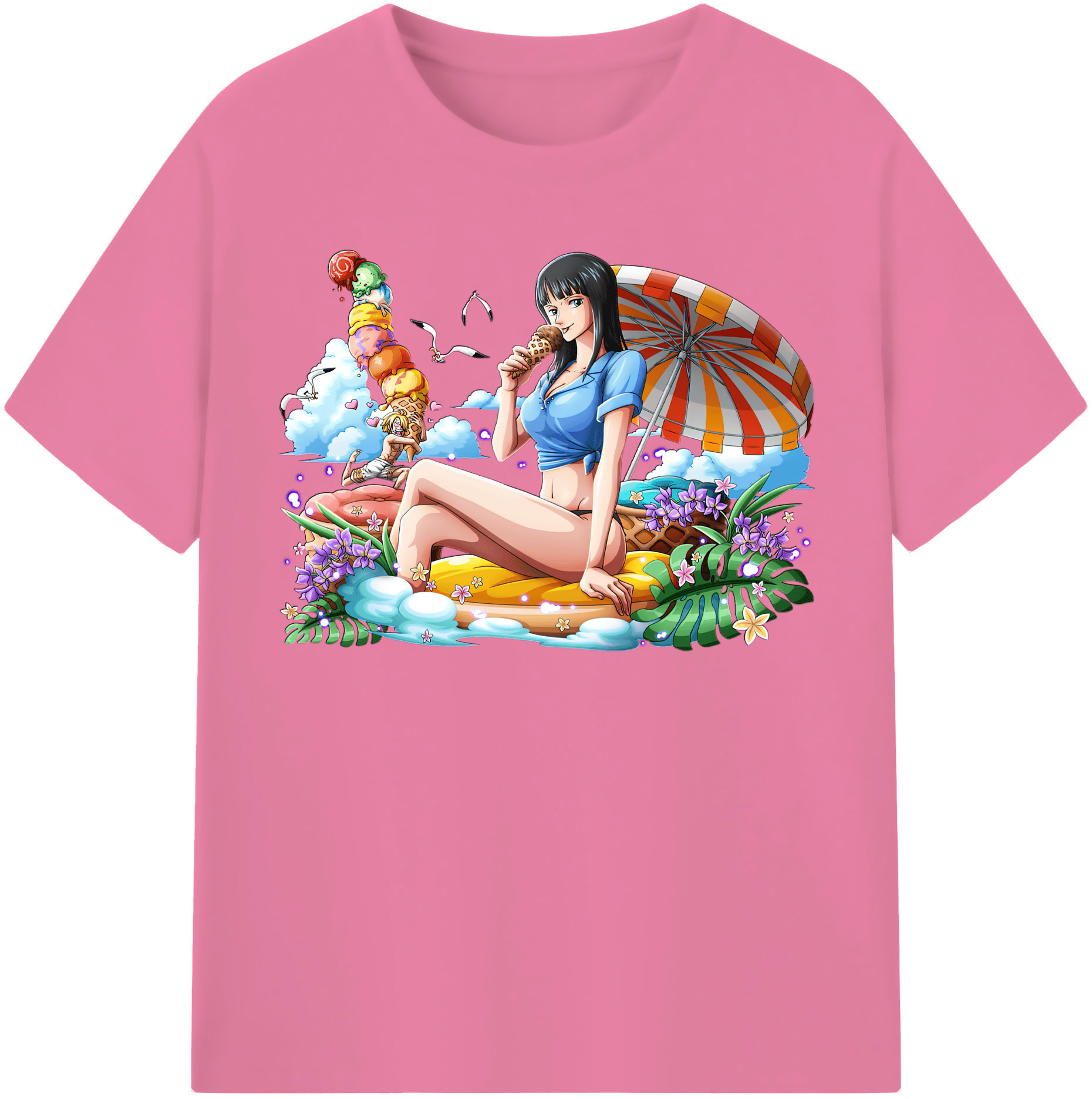ワンピース ニコ・ロビン ONE PIECE Nico Robin 綿100％半袖Tシャツ（フロントプリント）